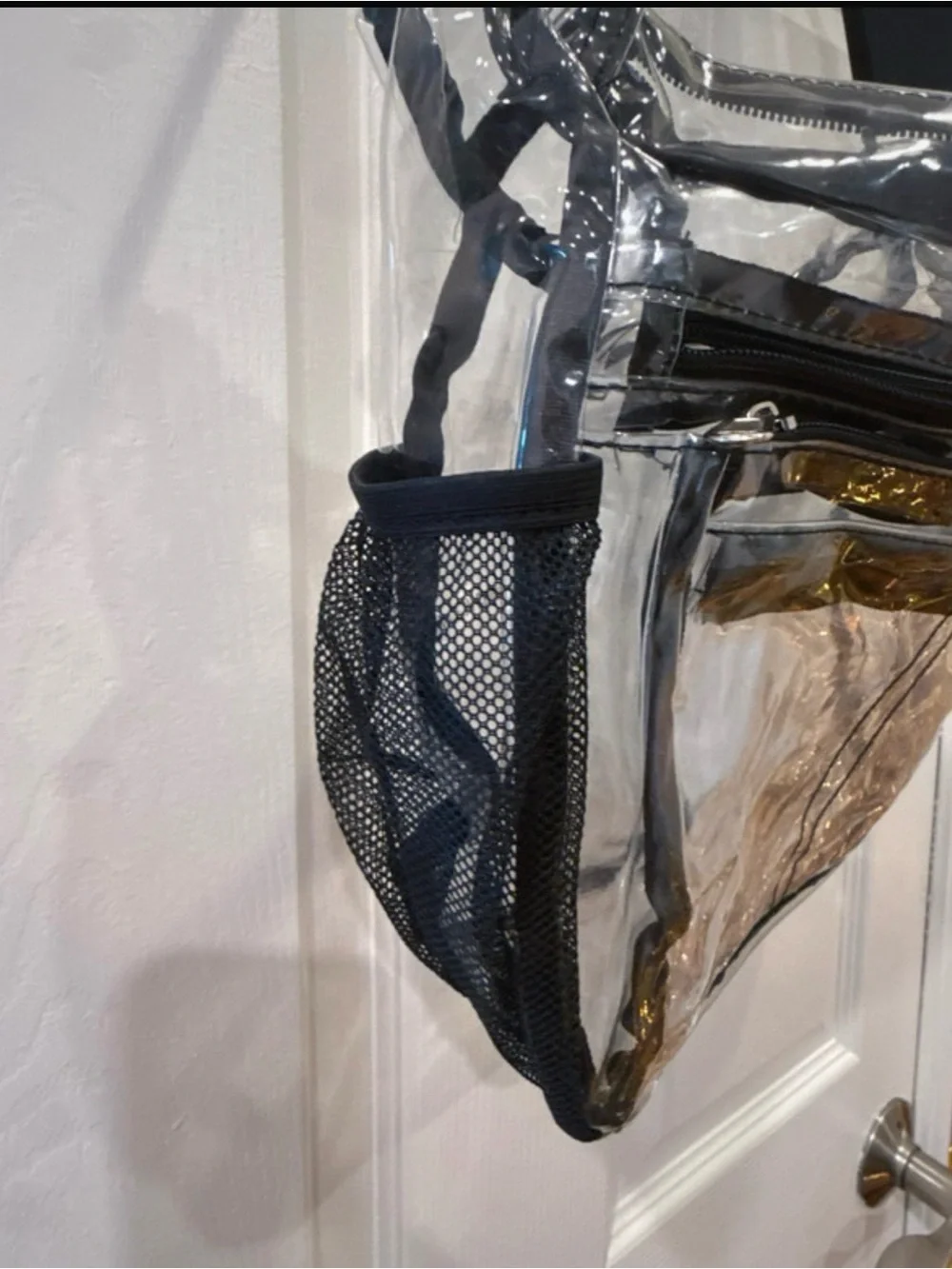 Clear Messenger Bag with Black Trim - Men's Adjustable Crossbody
